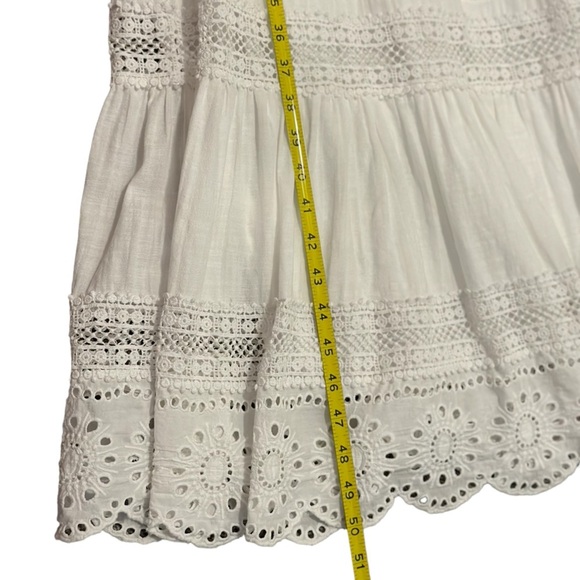 TALBOTS WHITE FULLY LINED COTTON 100% EYELET SLEEVELESS DRESS SIZE 4 - Picture 8 of 16